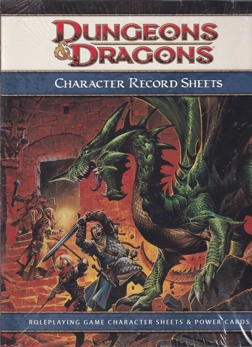 Dungeons & Dragons 4th - Character Record Sheets (B-Grade) Genbrug)